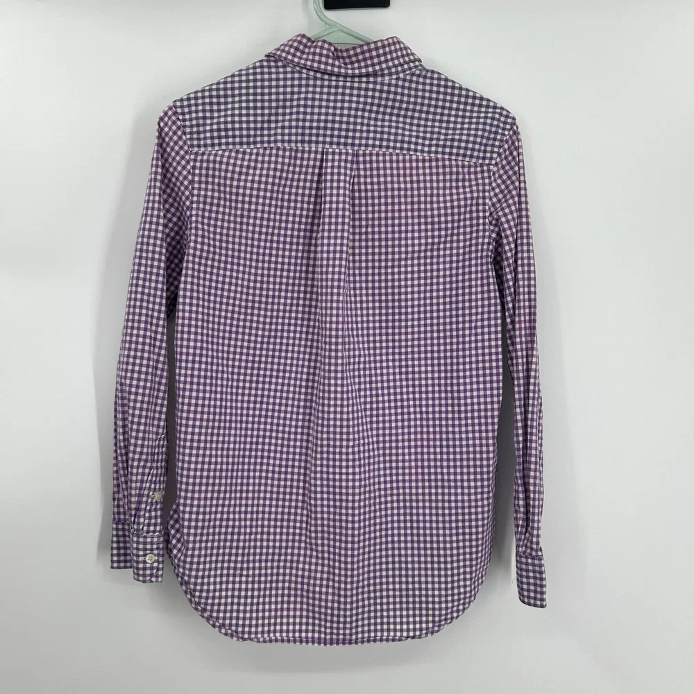 Ralph Lauren Kids Purple Gingham Check Button Down Long Sleeve Shirt L 14-16